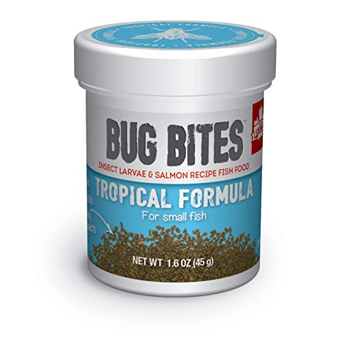 Fluval Bug Bites trooppinen kalanruoka, pienet rakeet pienille ja keskisuurille kaloille, 1,59 oz., A6577
