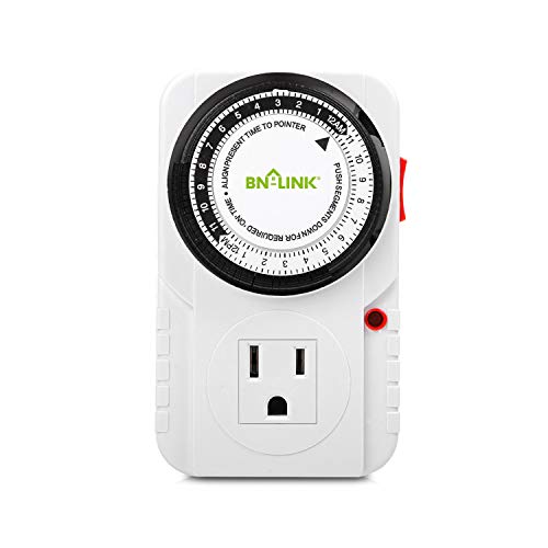 BN-LINK 24 tunnin laajennettava mekaaninen ajastinmaadoitettu akvaario, kasvava valo, vesiviljely, lemmikit, koti, keittiö, toimisto, kodinkoneet, UL-luettelossa 125VAC, 60 Hz, 1875W, 15A, 1 / 2HP (1)