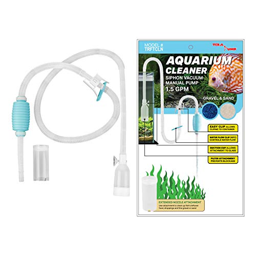 Aito TERA PUMP Aquarium Cleaner Akvaarion kalasäiliön sorahiekanpuhdistin, pitkä suutin N vesivirtauksen säädin - BPA-vapaa (malli: TRFTCLN)